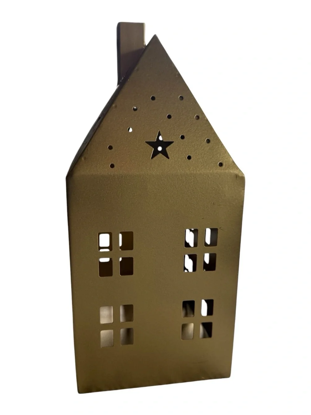 NWT Set of 7 Gold Metal Christmas Houses